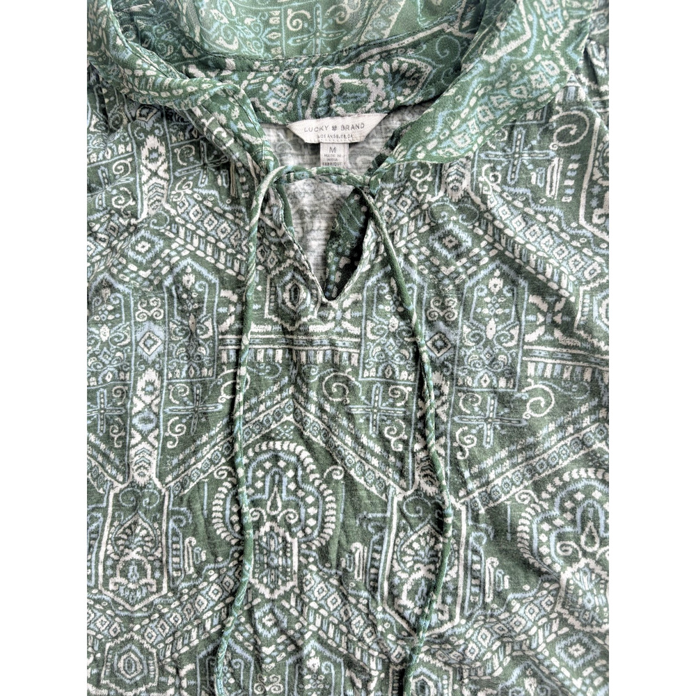 Lucky Brand Womens Shirt Size Medium Multicolor Floral Print Tie Front Flowy - Picture 3 of 5